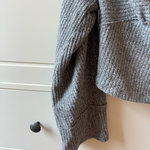 Free People Crazy On You Cropped Thermal Grey Small - Picture 3 of 8